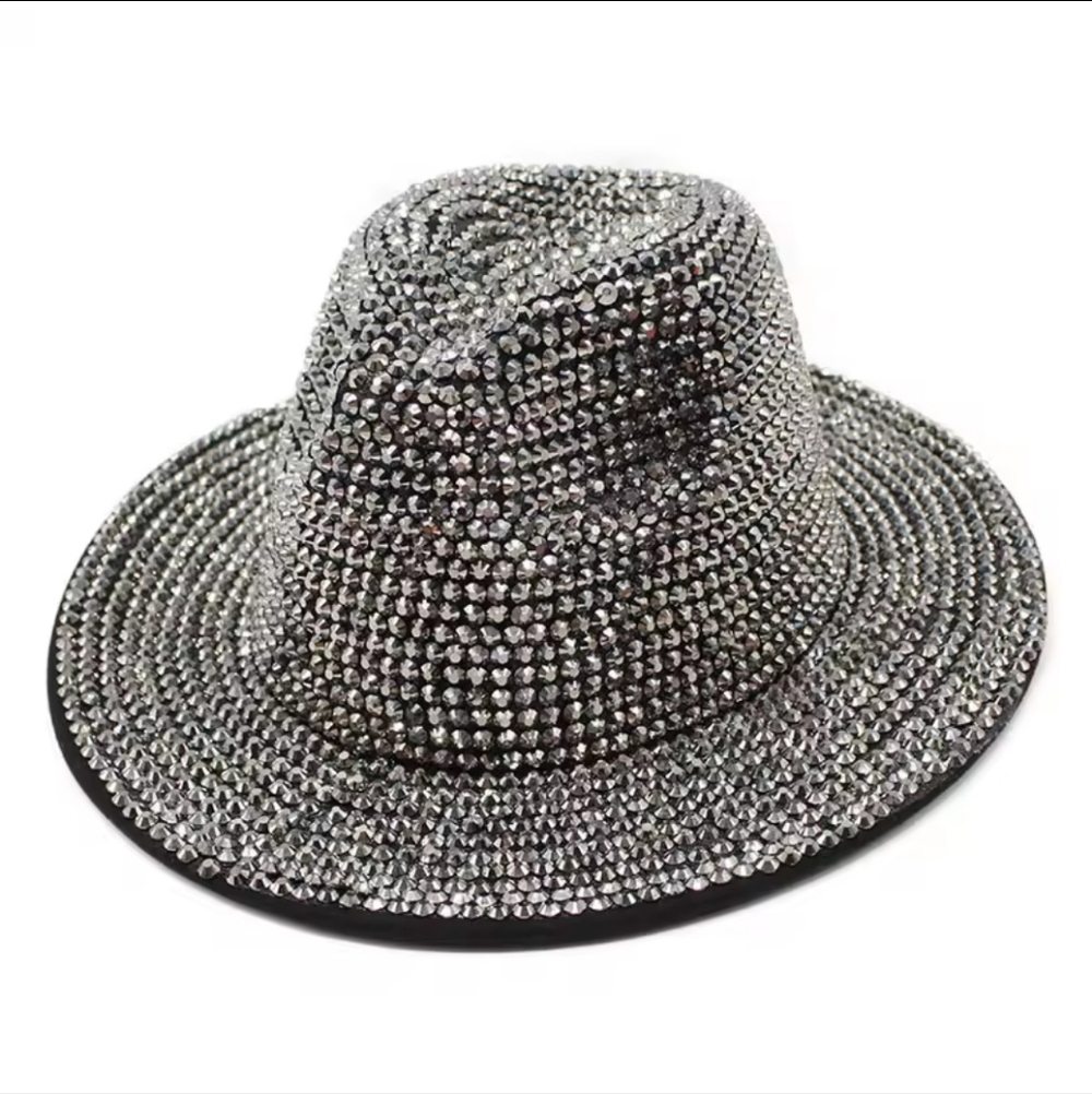 Glamorous Silver Rhinestone Hat - Picture 10 of 11